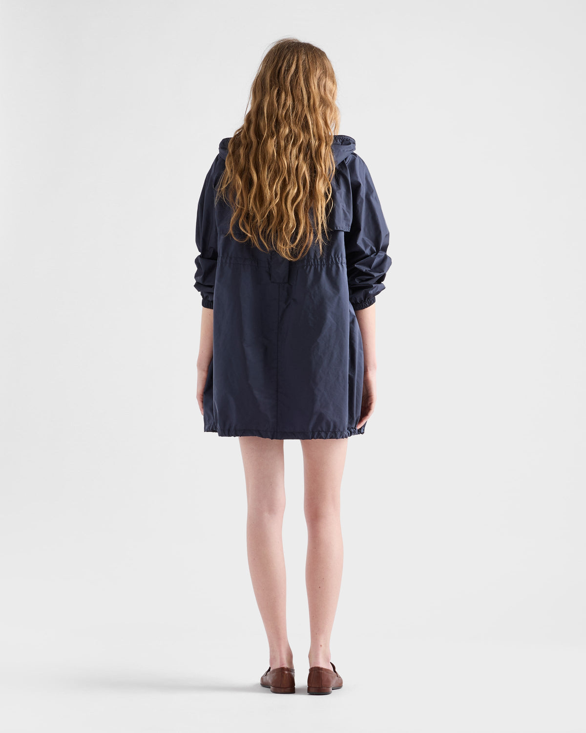 Imperméable à capuche en Re-Nylon léger - Bleu
