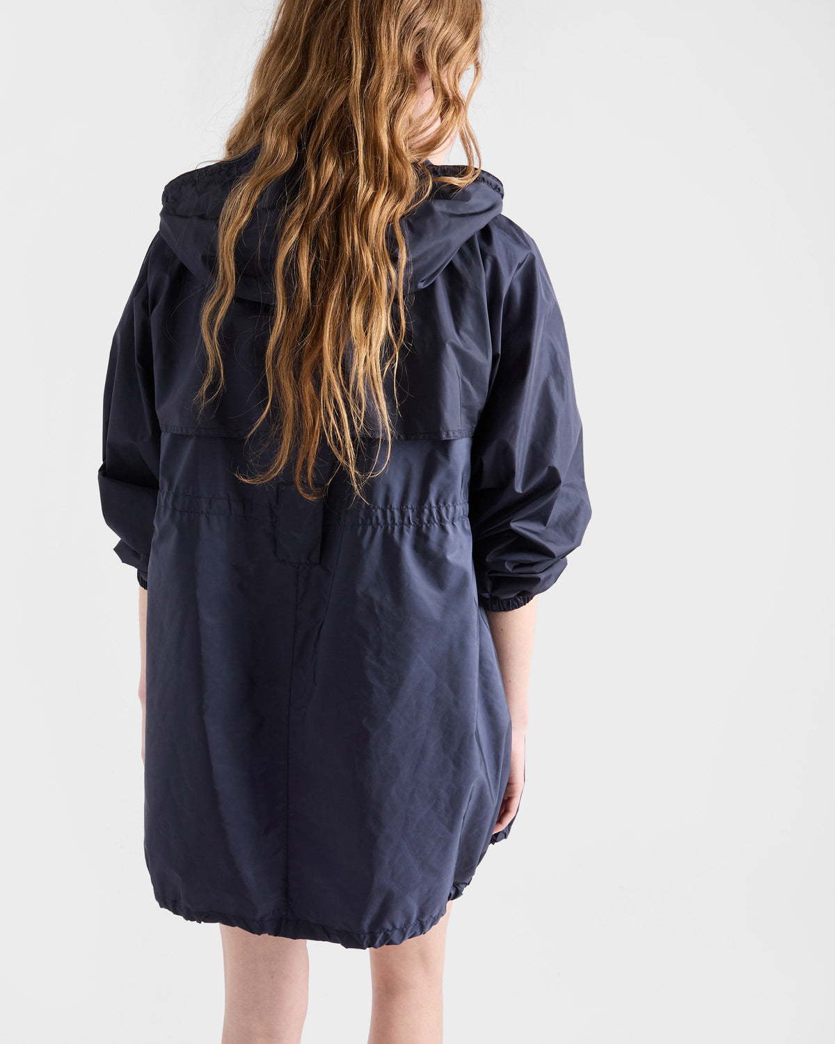 Imperméable à capuche en Re-Nylon léger - Bleu
