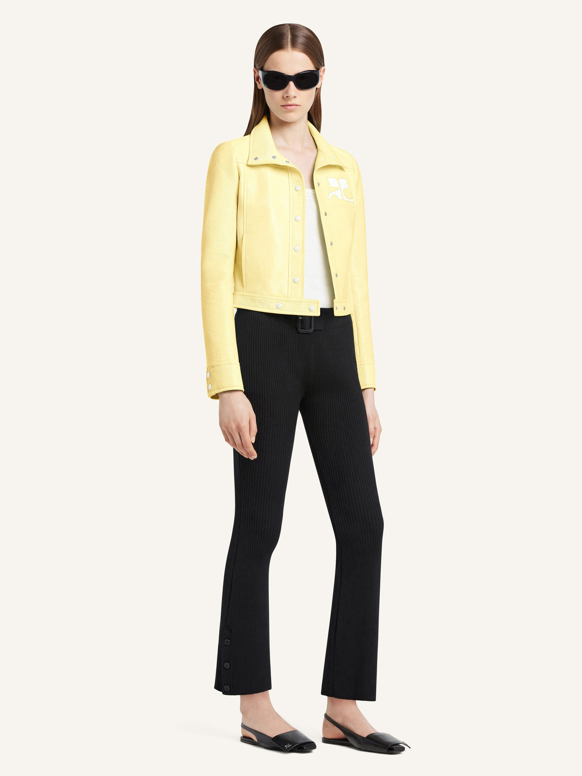 Veste réédition en vinyle - Jaune clair