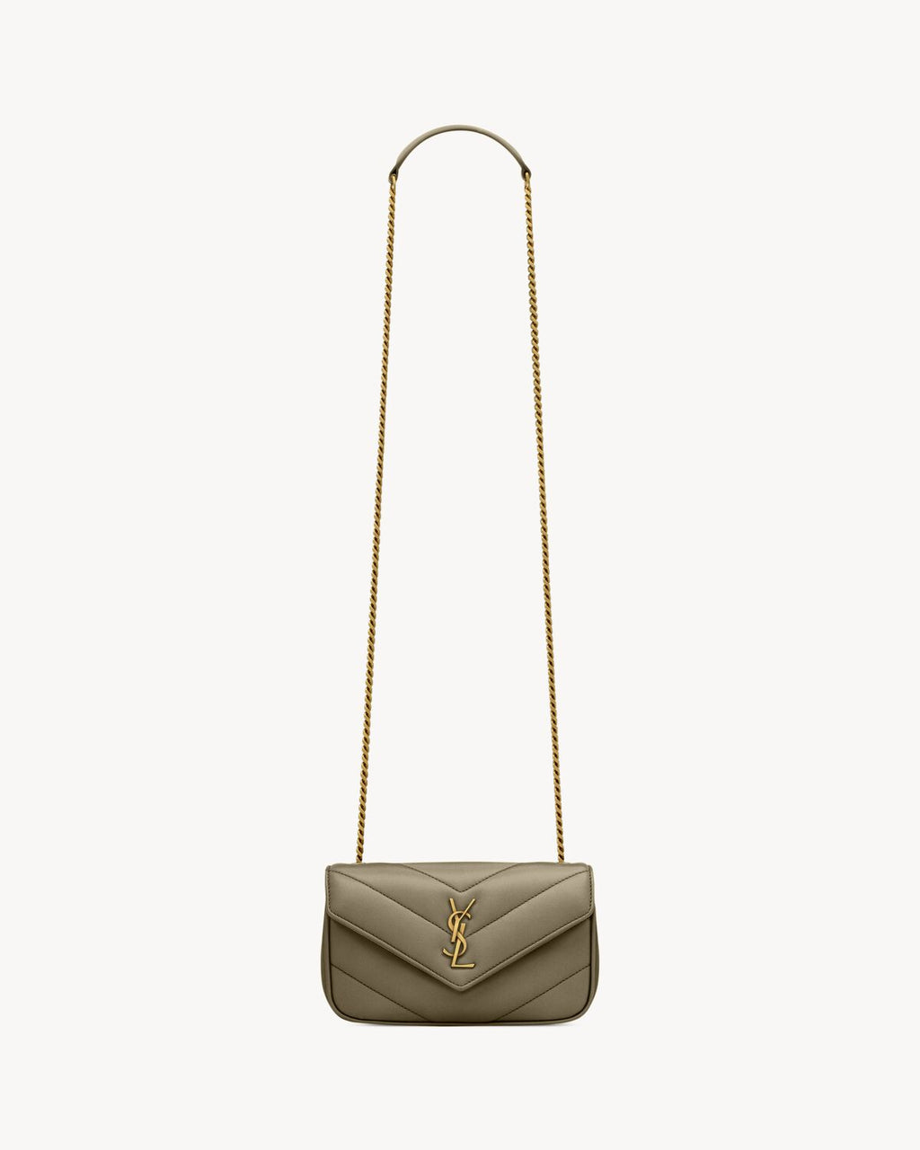 LOULOU MINI IN LAMBSKIN - LIGHT MUSK