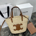 Céline - Classic Basket Small Soft Model Raffia and Calfskin