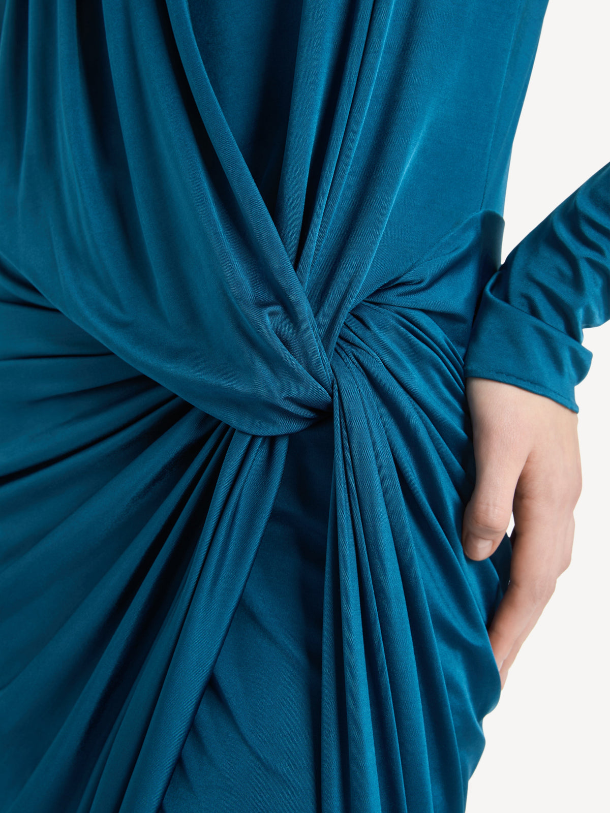 Robe drapée en jersey fluide - Bleu