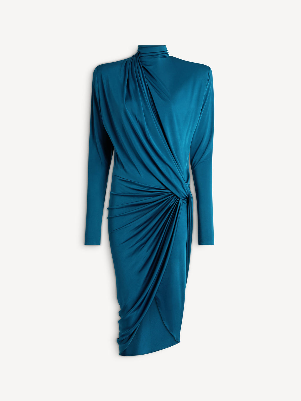 Robe drapée en jersey fluide - Bleu