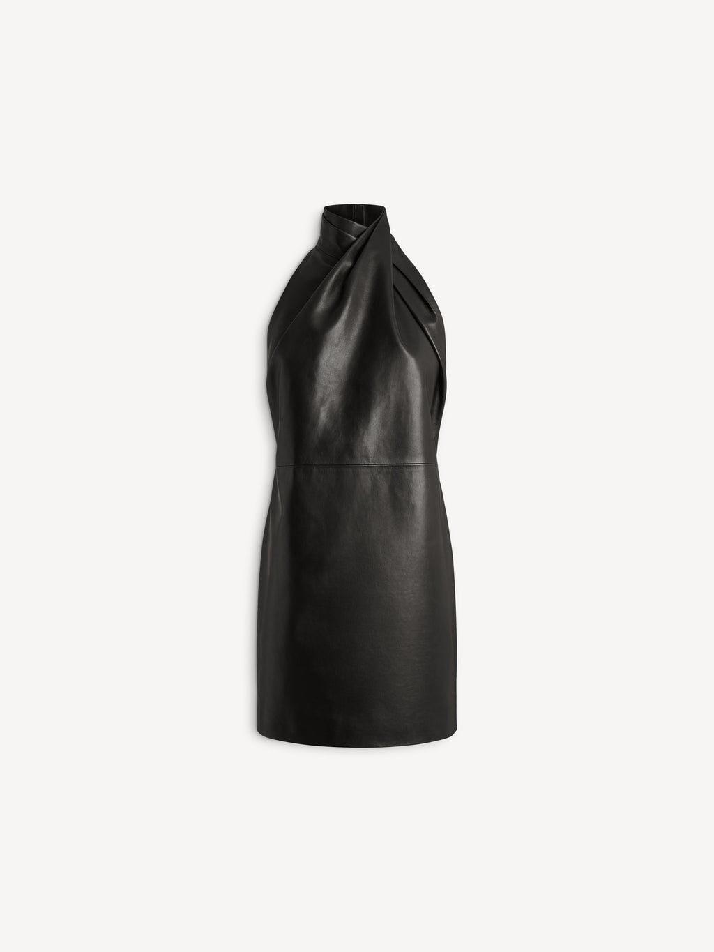 Robe dos-nu en cuir d'agneau - Noir