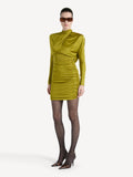 Robe drapée en jersey fluide - Vert