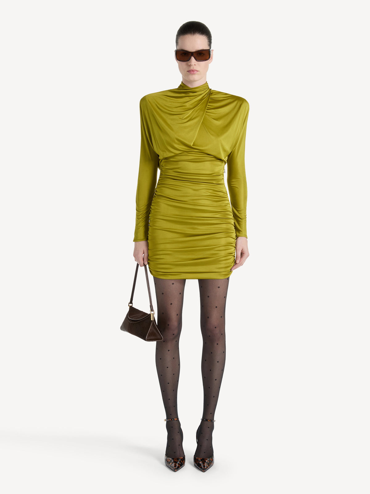 Robe drapée en jersey fluide - Vert