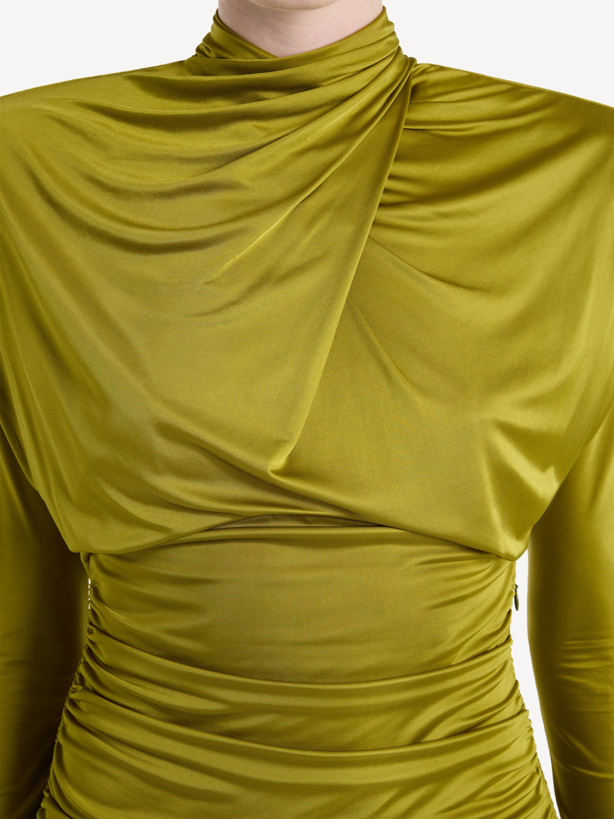 Robe drapée en jersey fluide - Vert