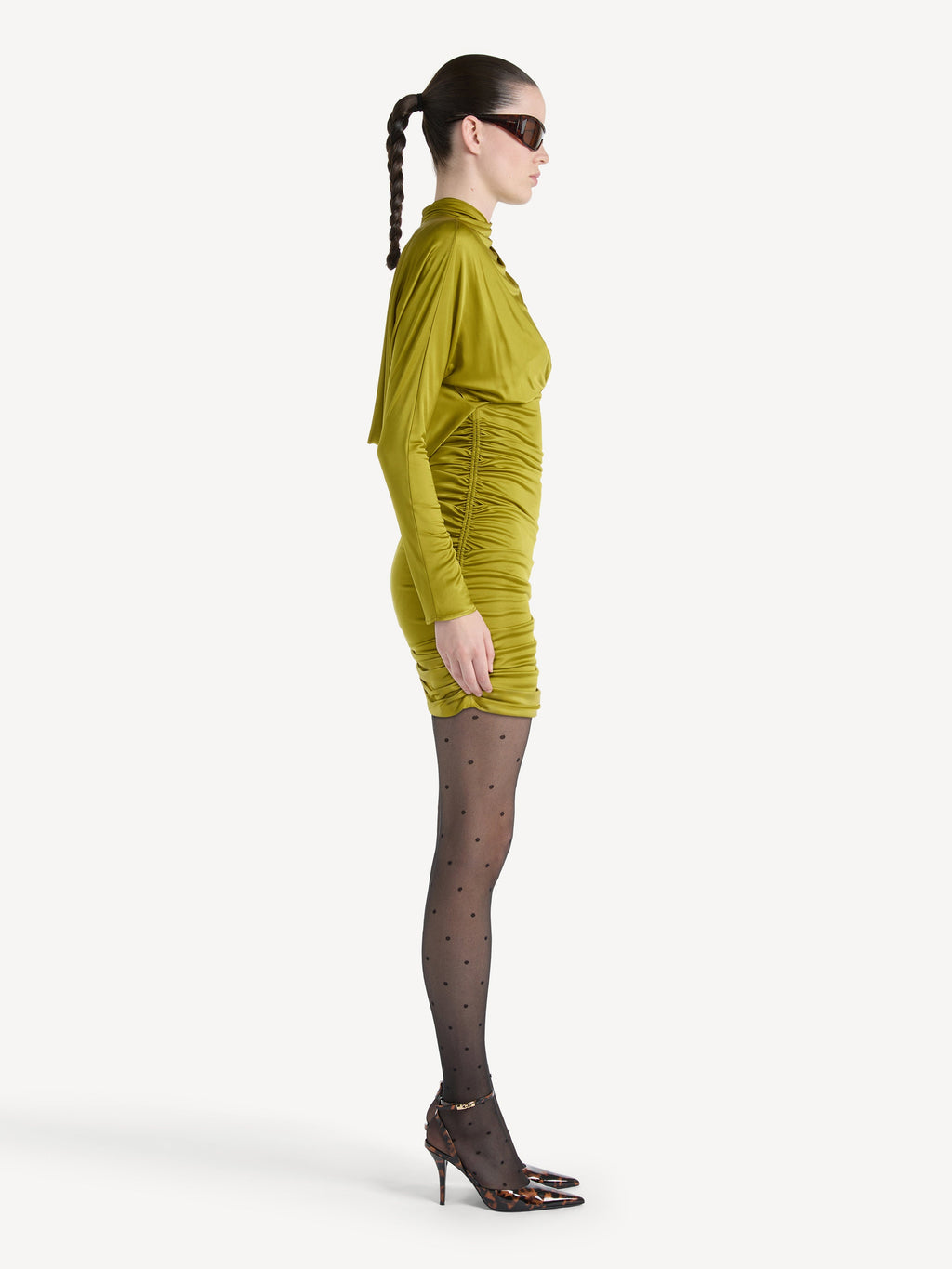 Robe drapée en jersey fluide - Vert