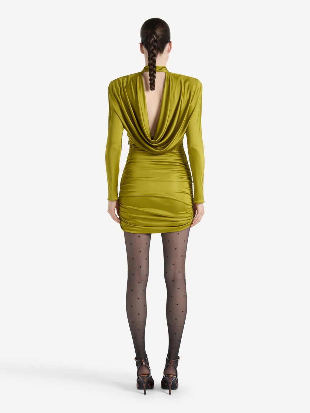 Robe drapée en jersey fluide - Vert
