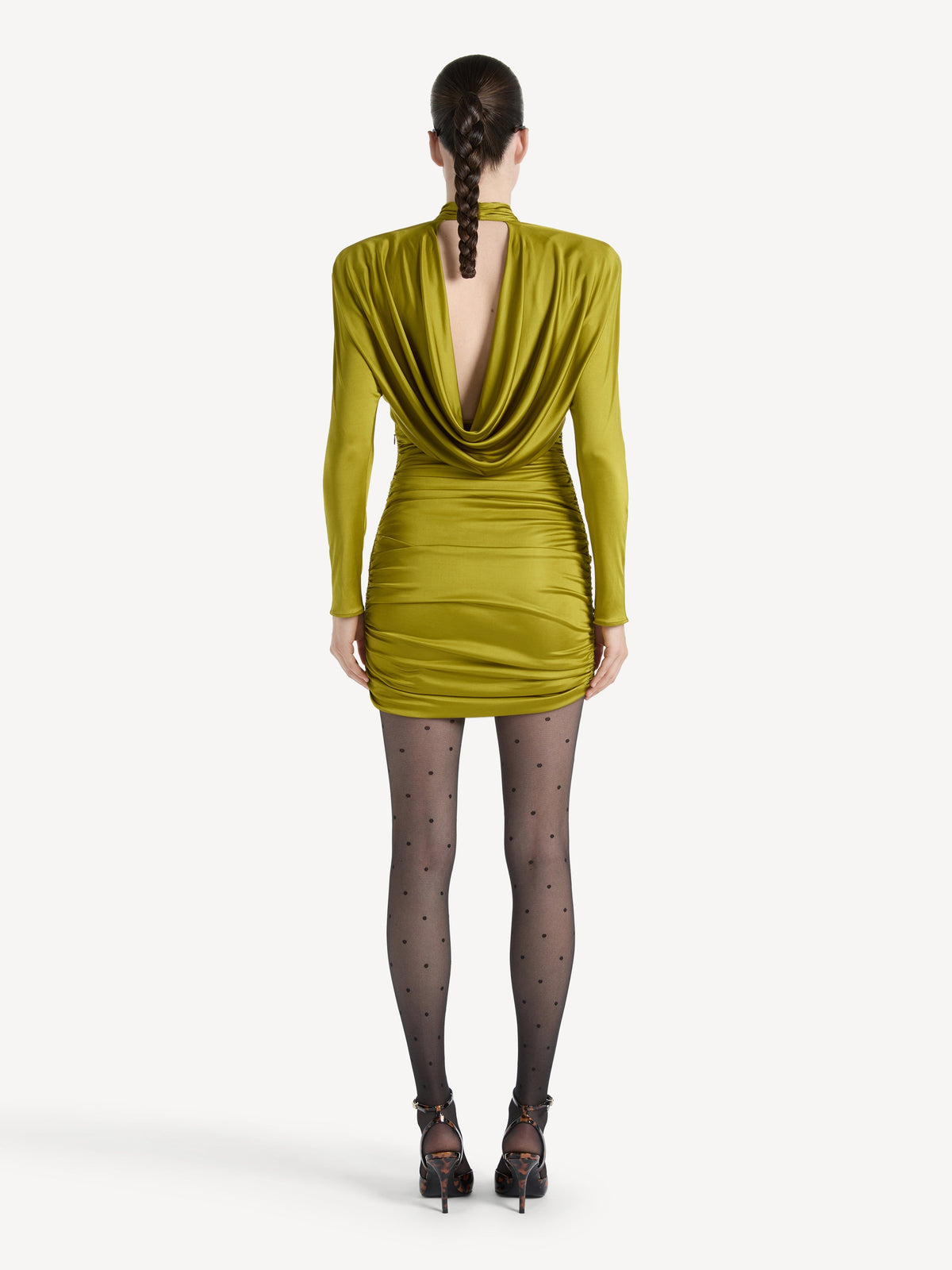 Robe drapée en jersey fluide - Vert