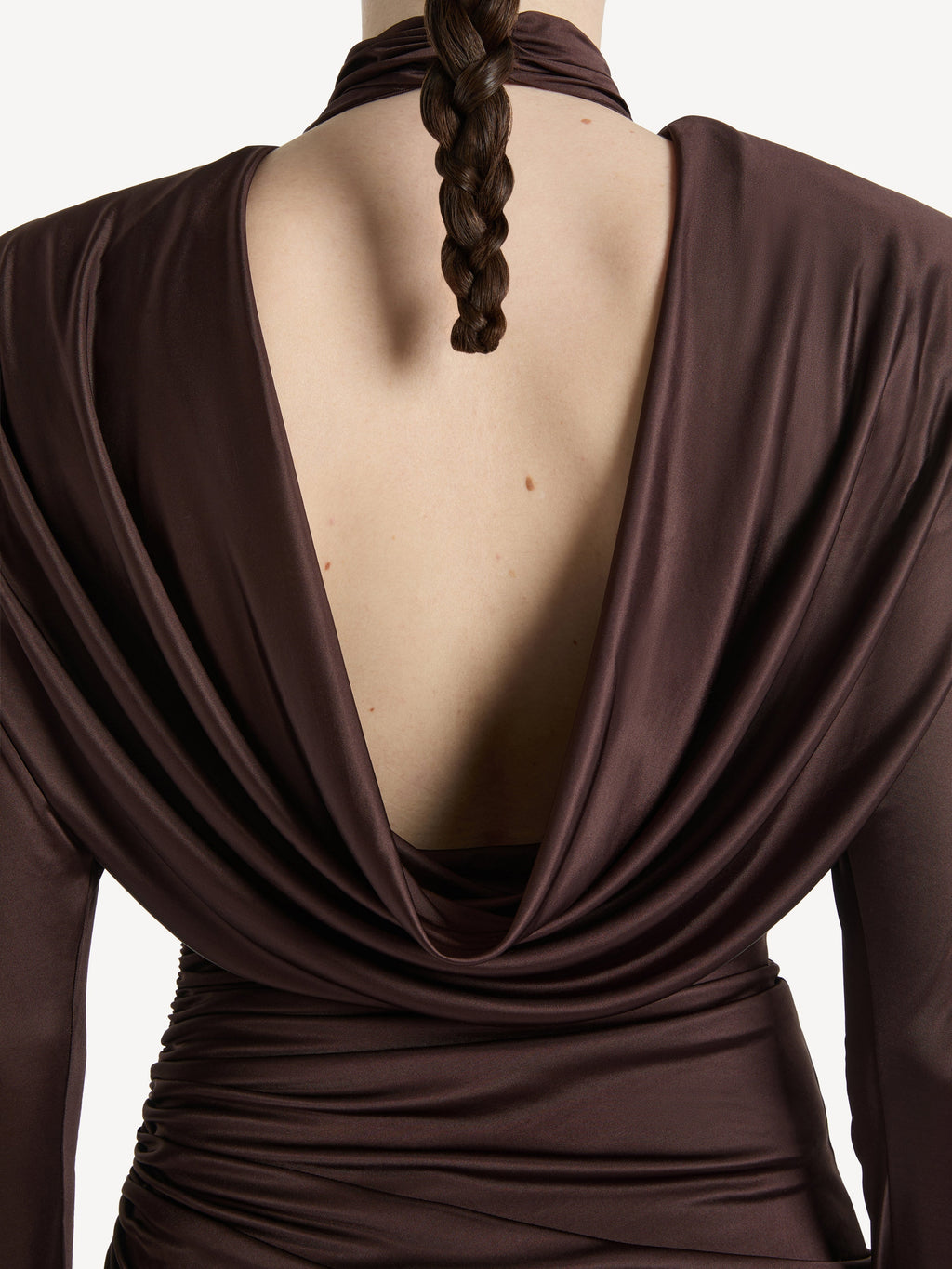 Robe longue en jersey fluide - Marron