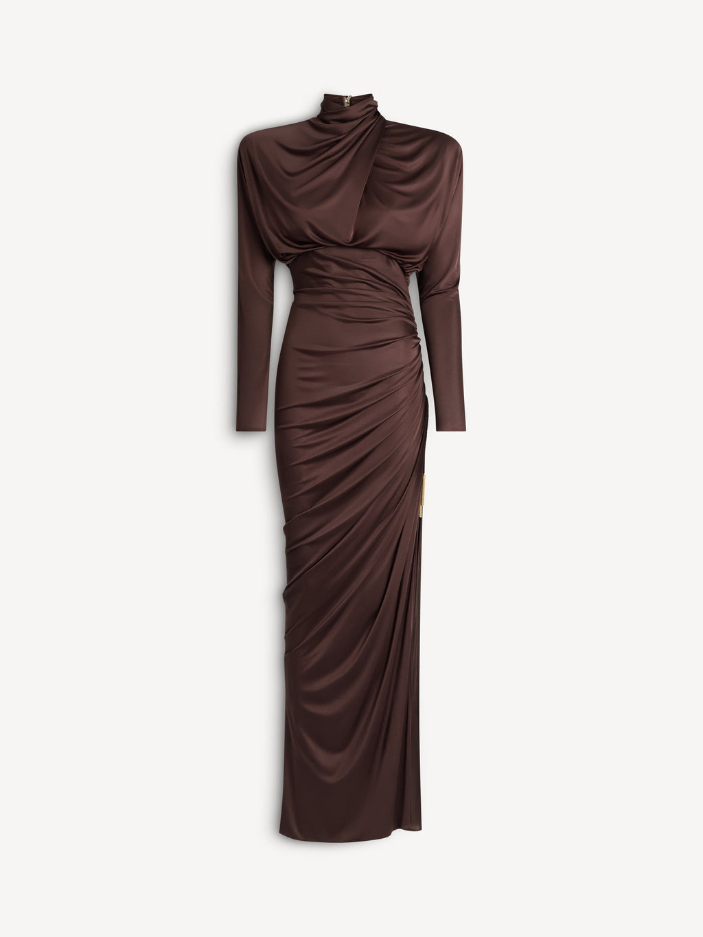 Robe longue en jersey fluide - Marron