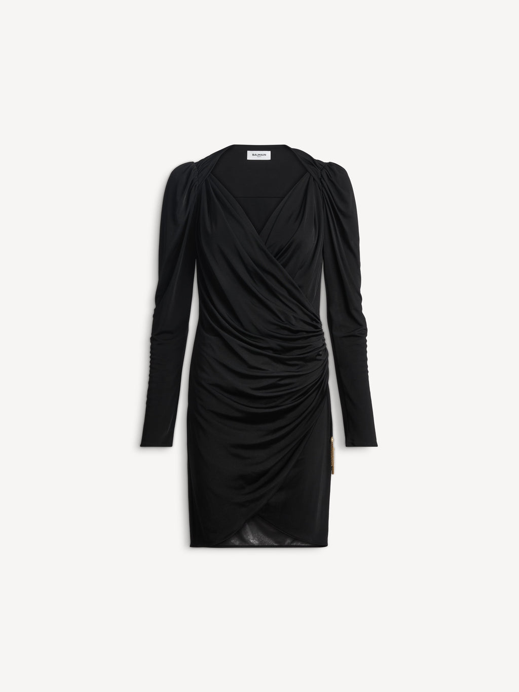 Robe drapée en jersey fluide - Noir