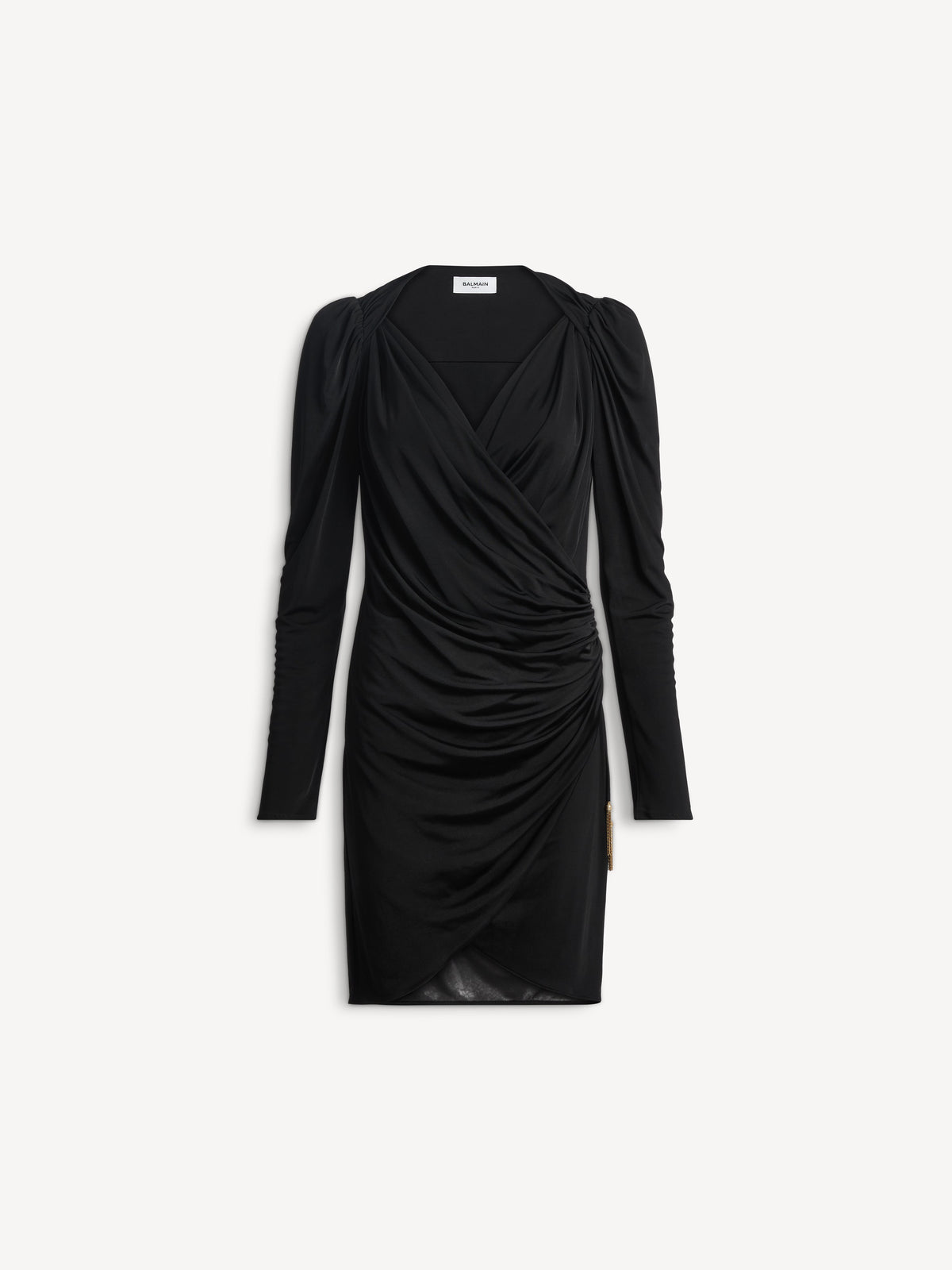 Robe drapée en jersey fluide - Noir