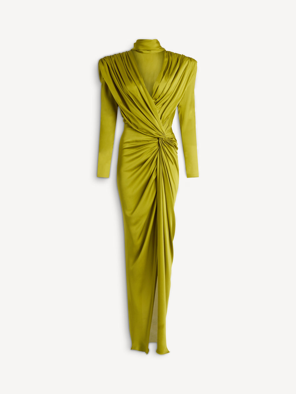 Robe longue en soie charmeuse - Vert