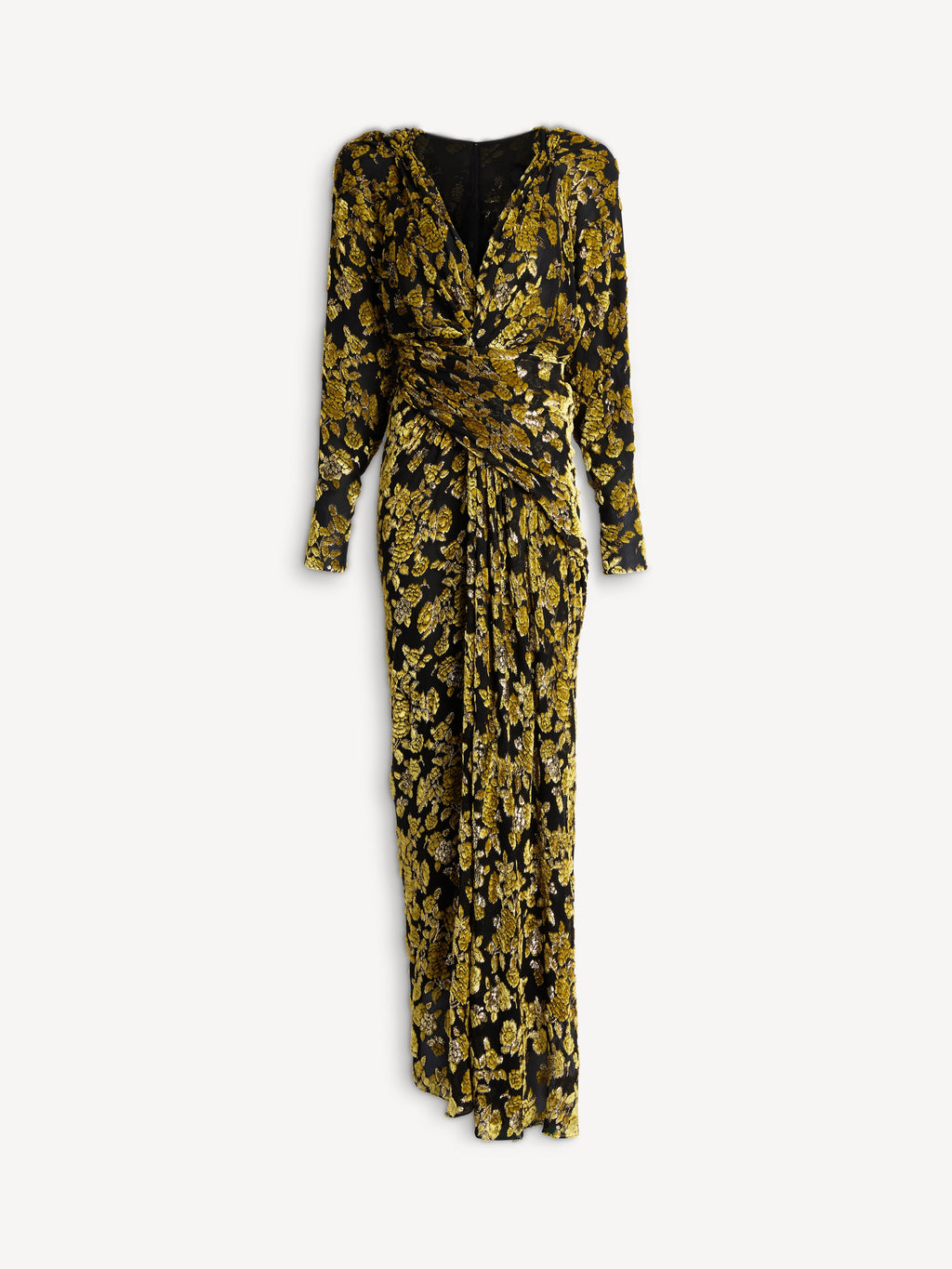 Robe longue en jacquard velours - Multicolore