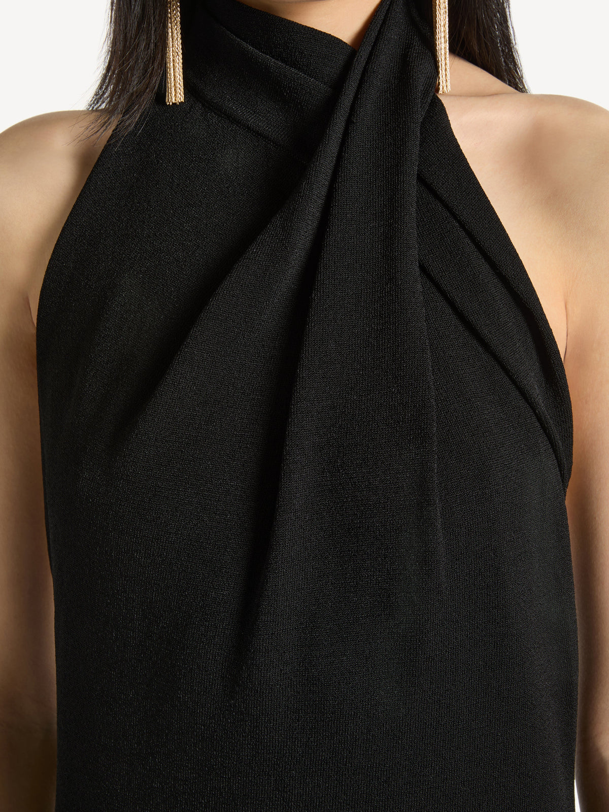 Robe dos-nu en jersey fluide - Noir