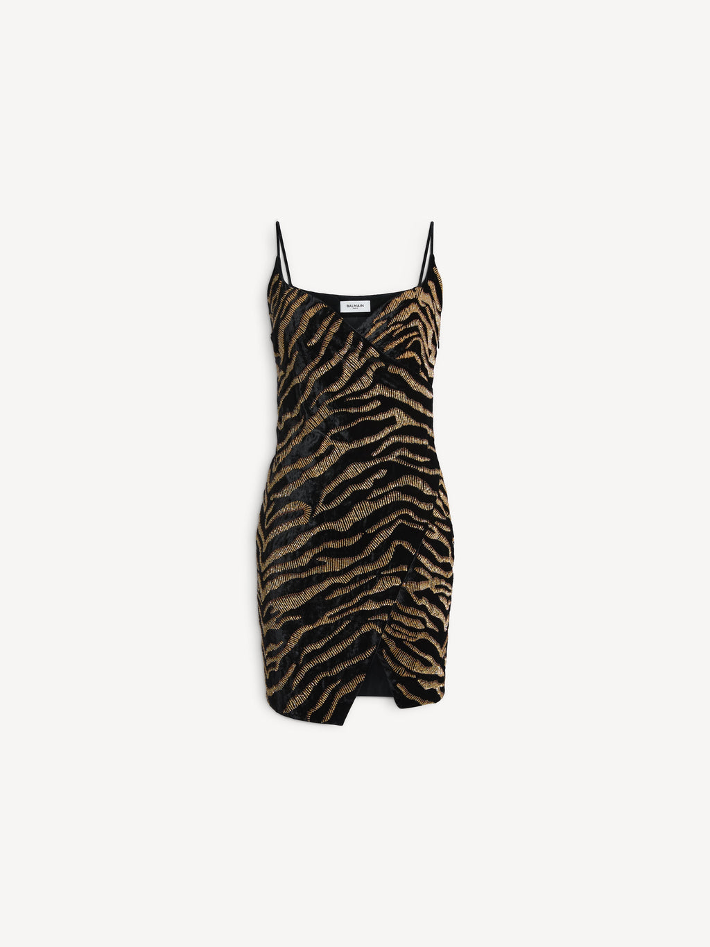 Robe brodée tigre en velours - Multicolore