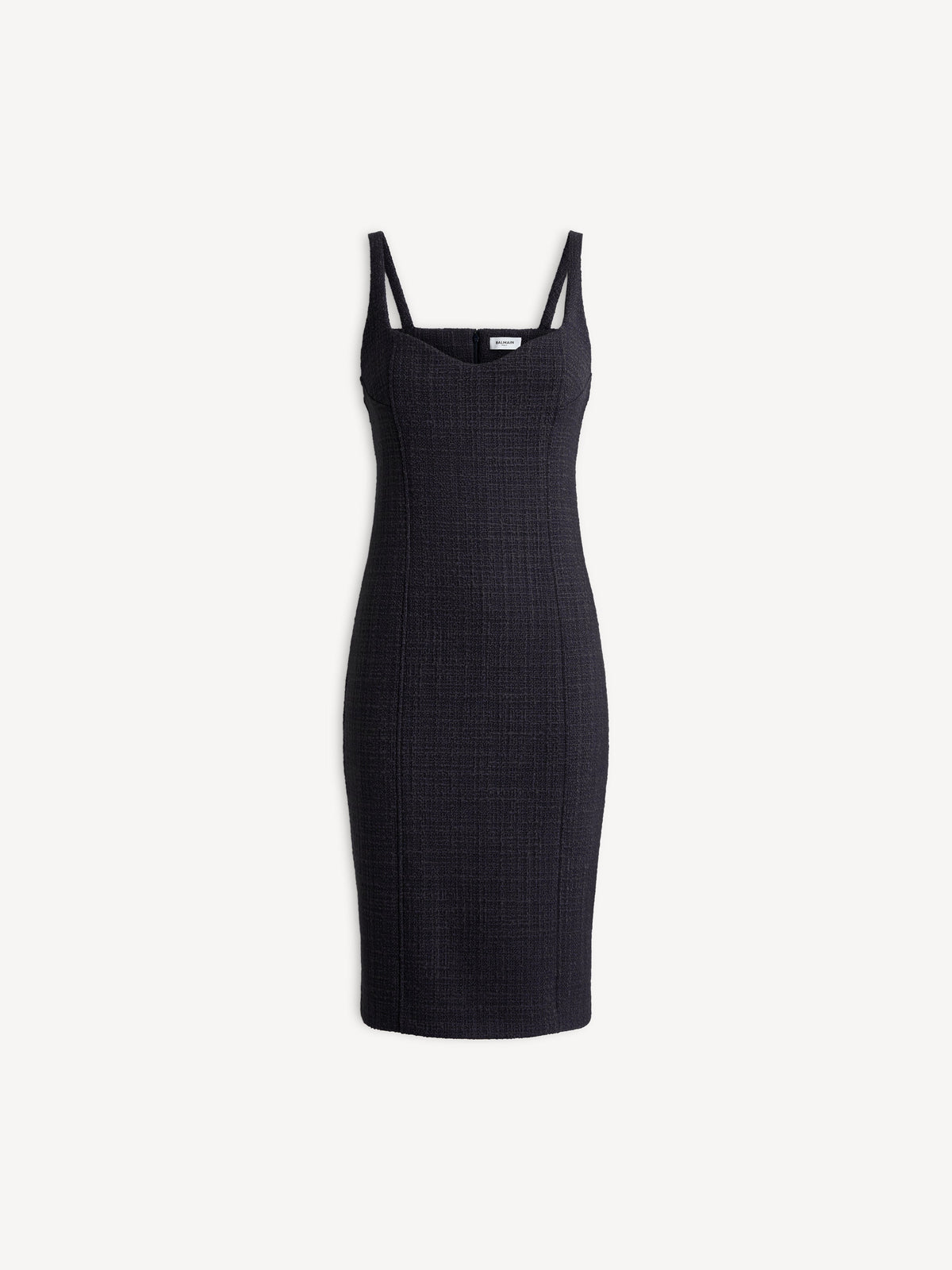 Robe à fines bretelles en tweed - Bleu