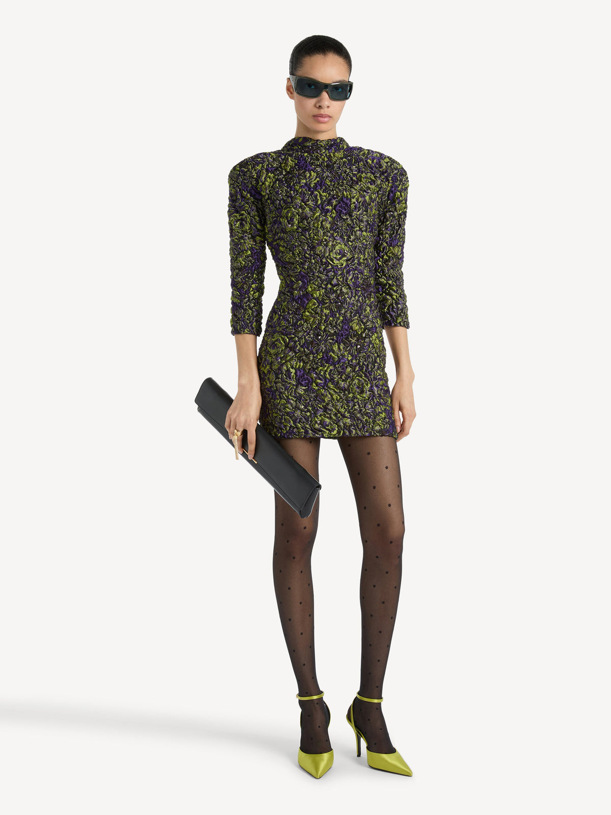 Robe en jacquard cloqué - Vert
