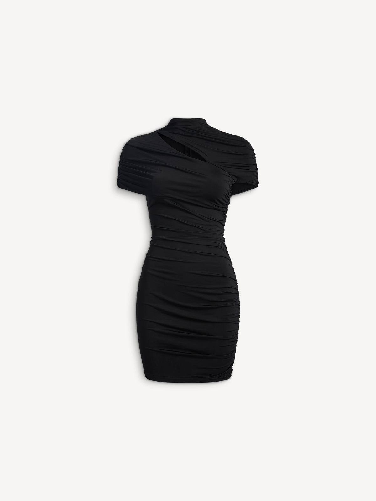 Robe bodycon drapée en jersey - Noir