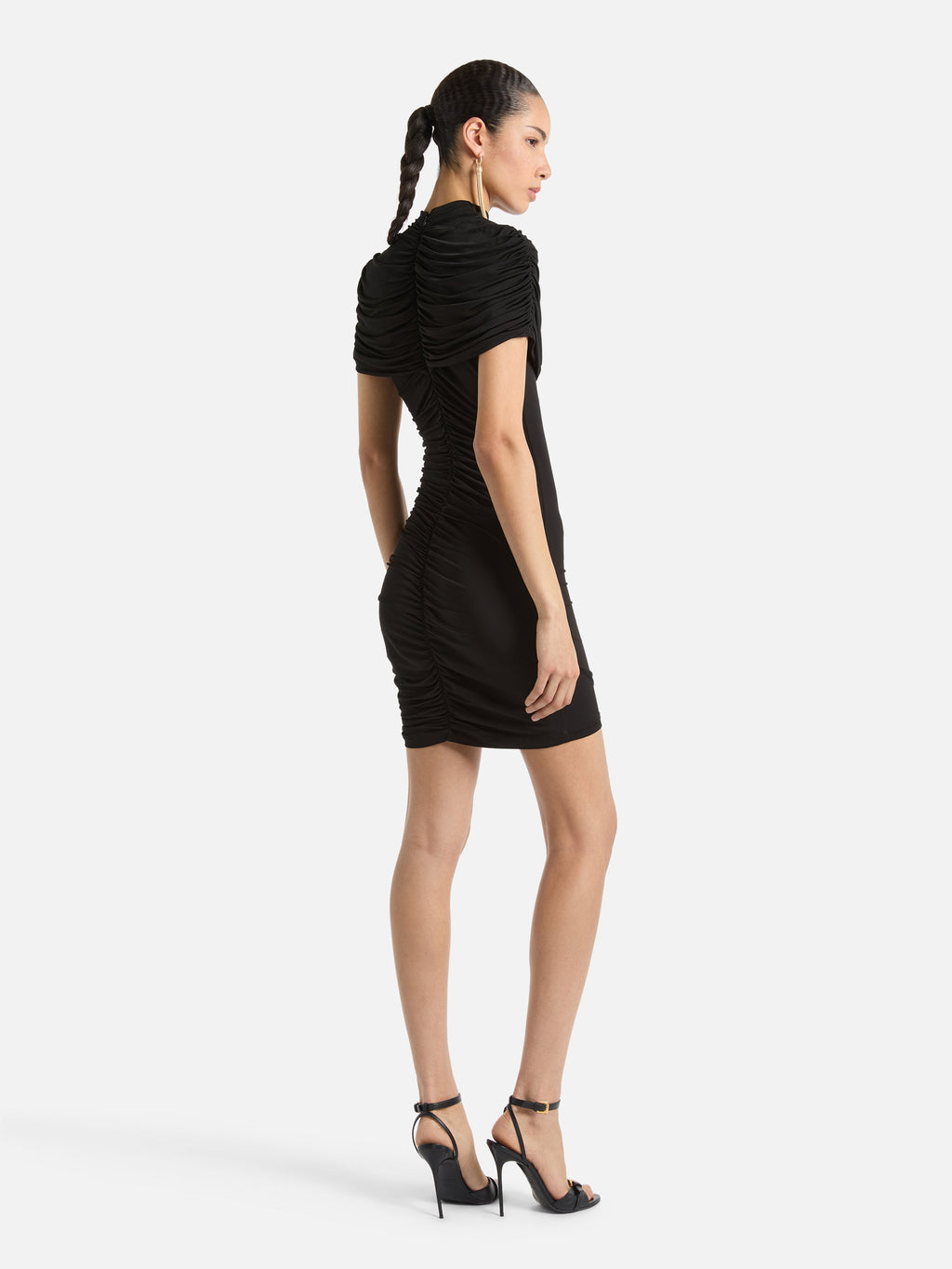 Robe bodycon drapée en jersey - Noir