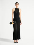 Robe longue en maille Fléchage - Noir