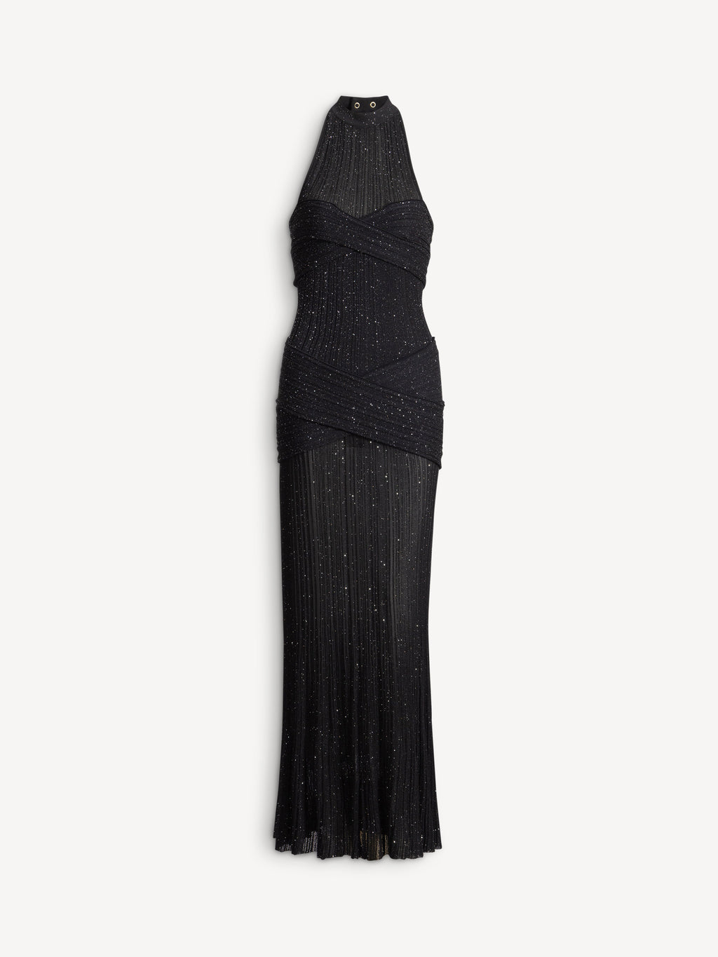 Robe longue en maille Fléchage - Noir