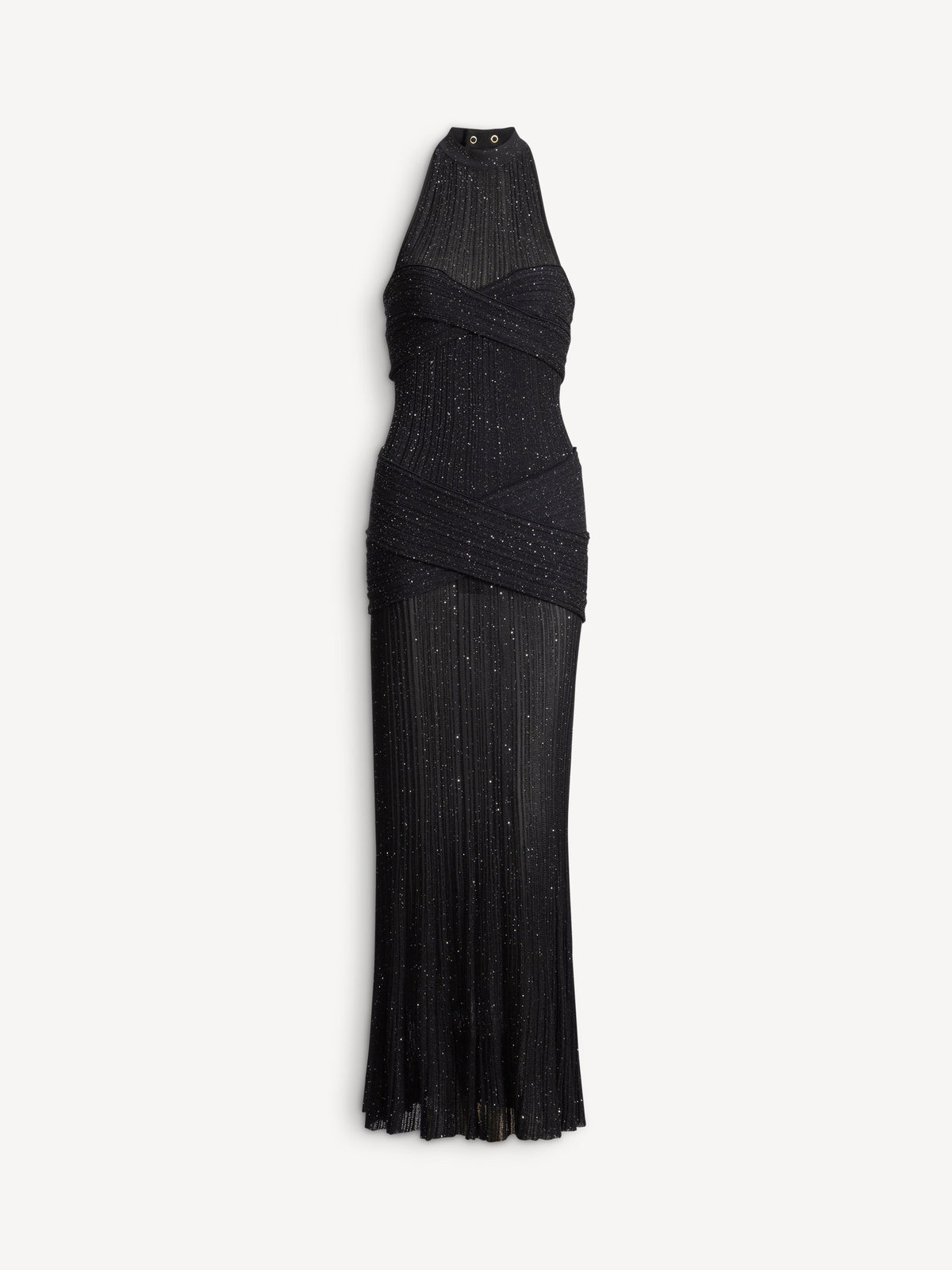Robe longue en maille Fléchage - Noir