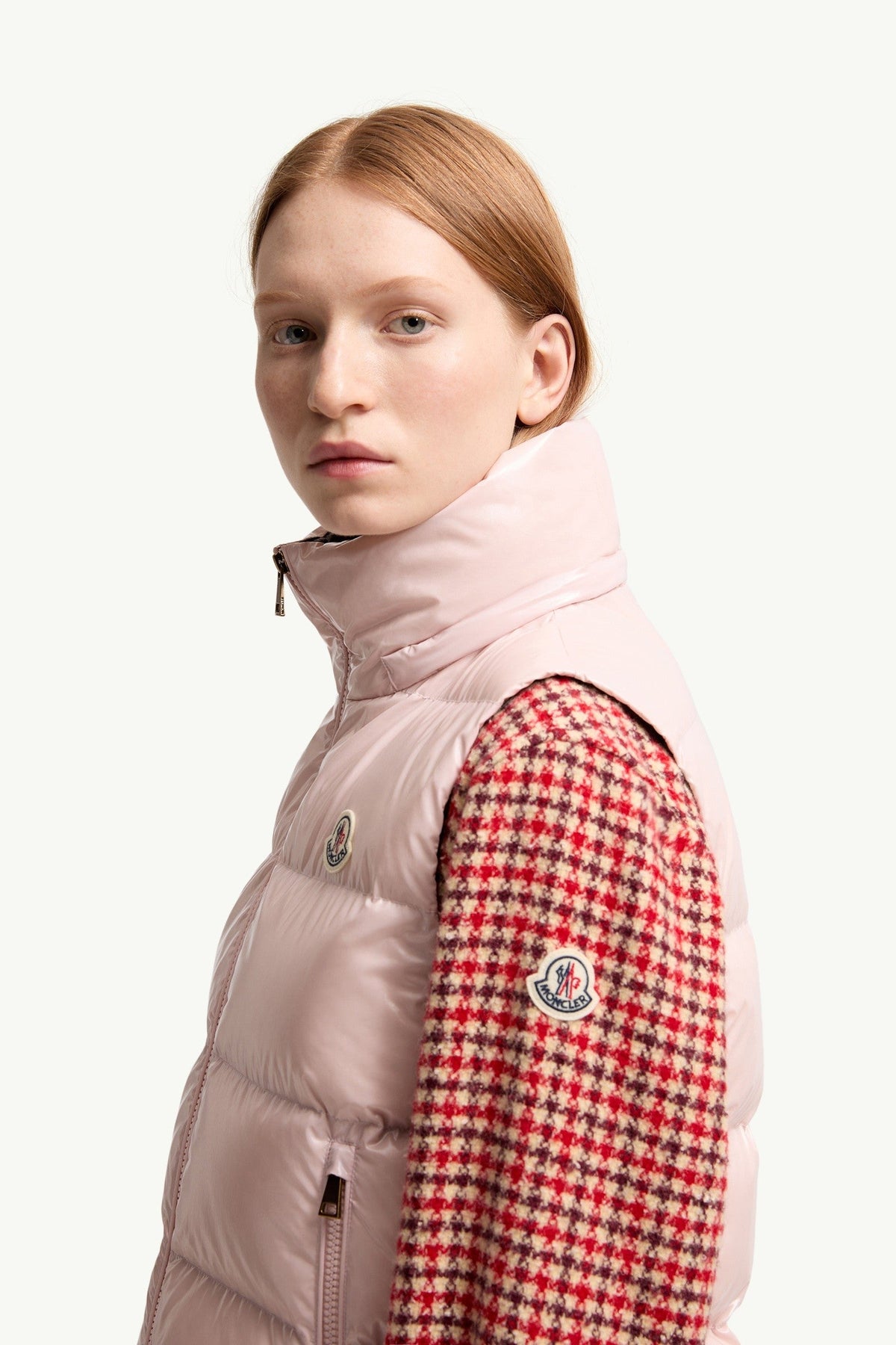 Doudoune courte sans manches en nylon Niverolle - Rose