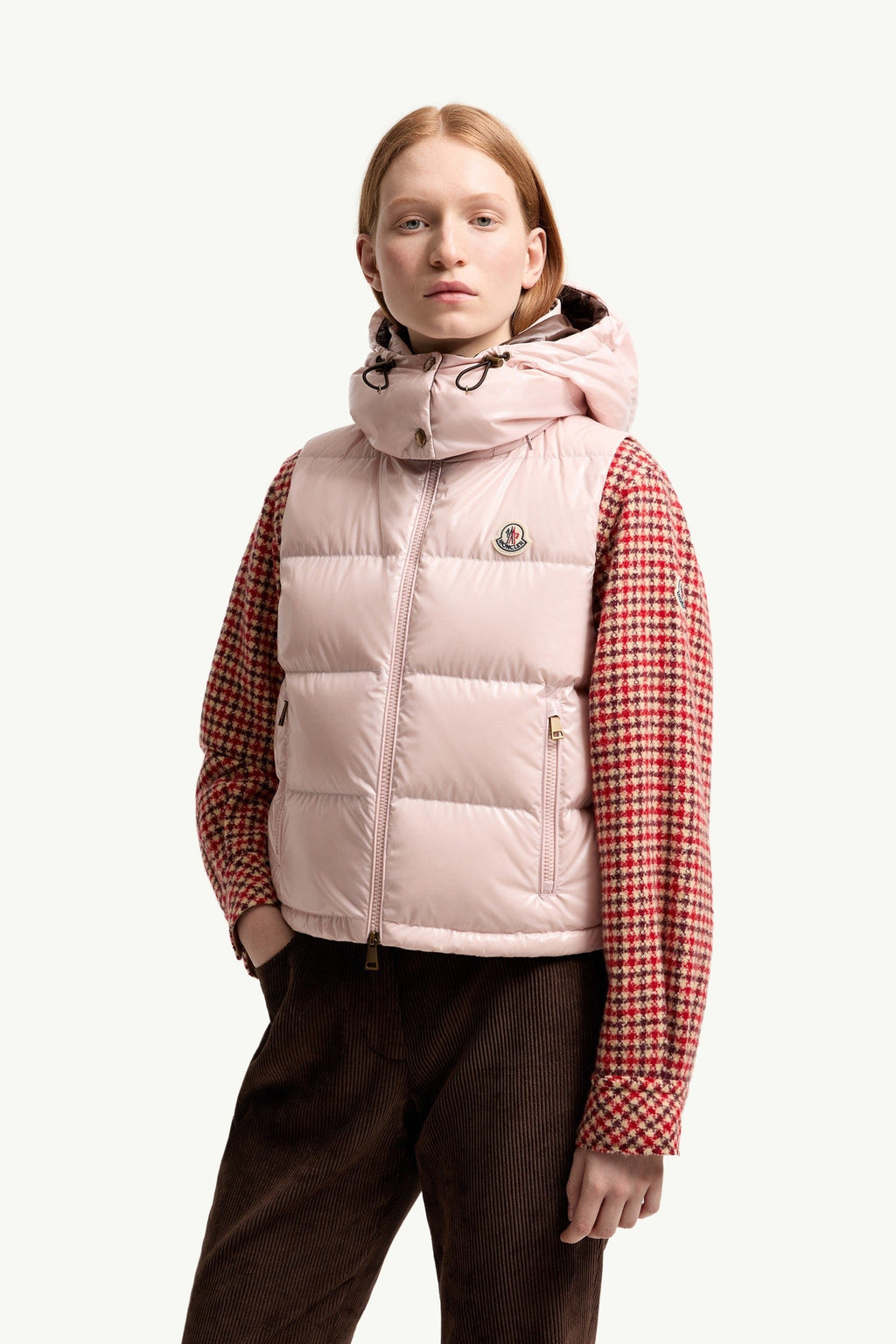 Doudoune courte sans manches en nylon Niverolle - Rose