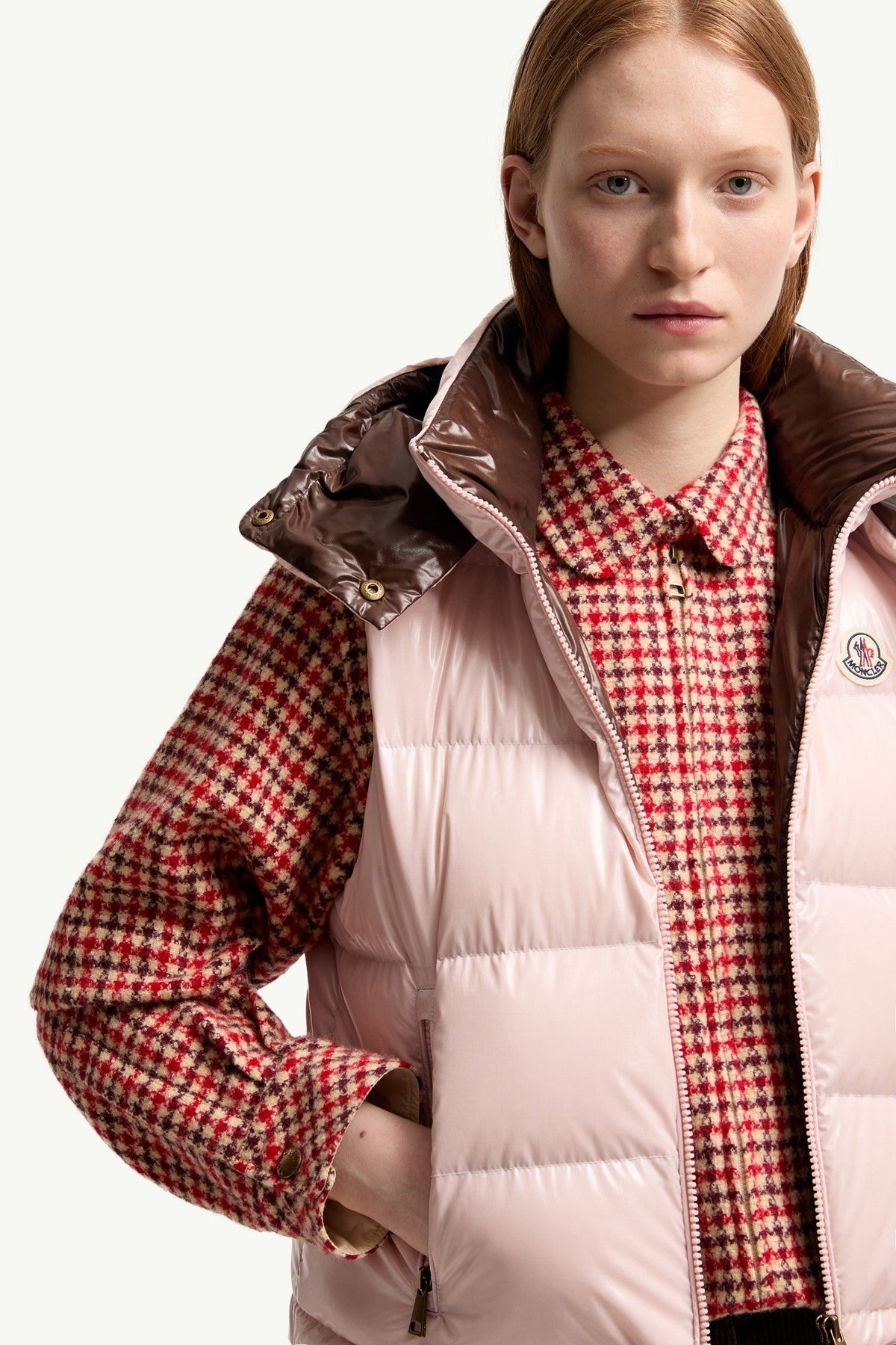 Doudoune courte sans manches en nylon Niverolle - Rose