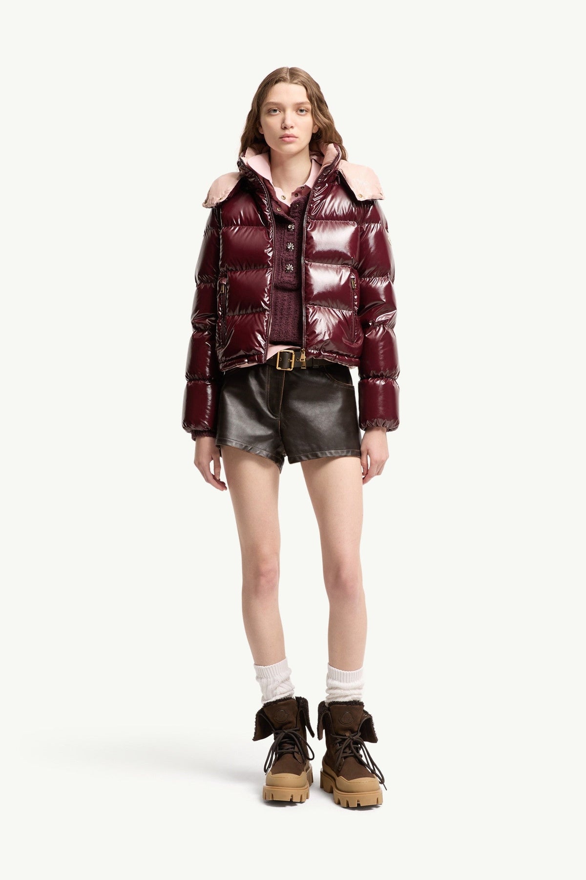 Doudoune courte en nylon Niveole - Bordeaux