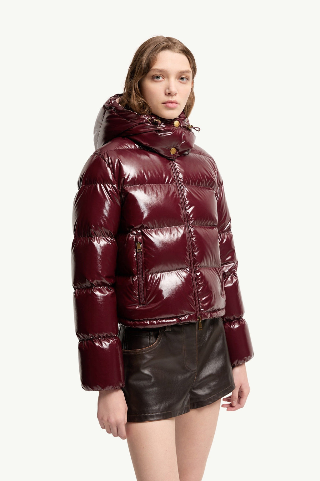 Doudoune courte en nylon Niveole - Bordeaux