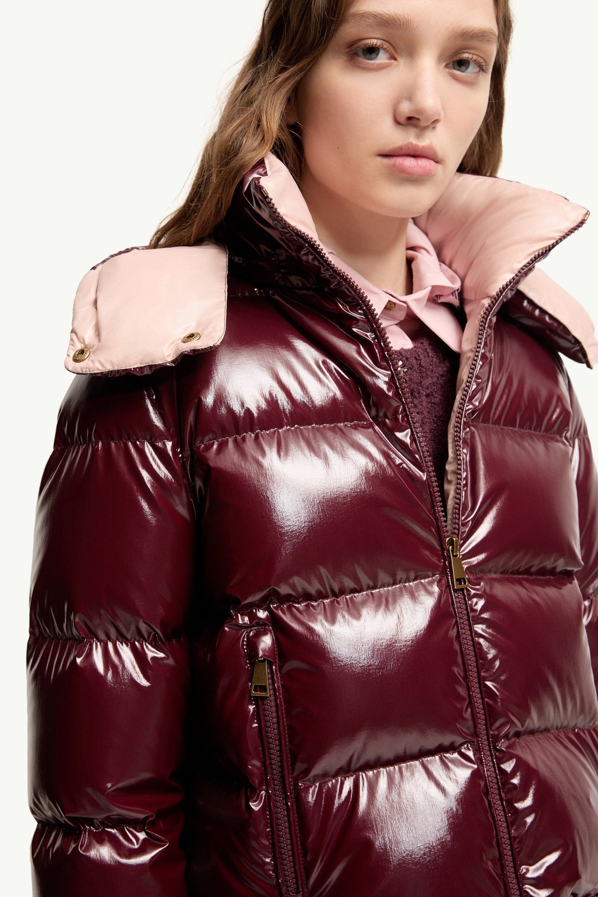 Doudoune courte en nylon Niveole - Bordeaux
