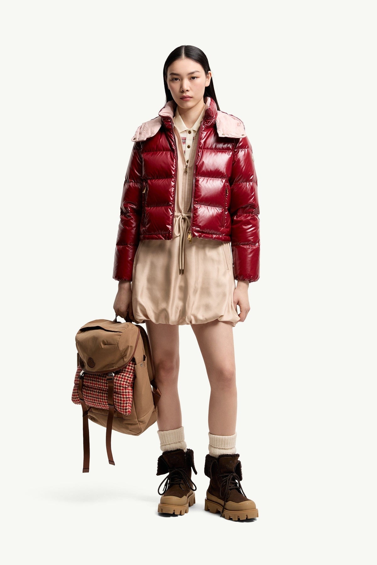 Doudoune courte en nylon Niveole - Rouge rubis