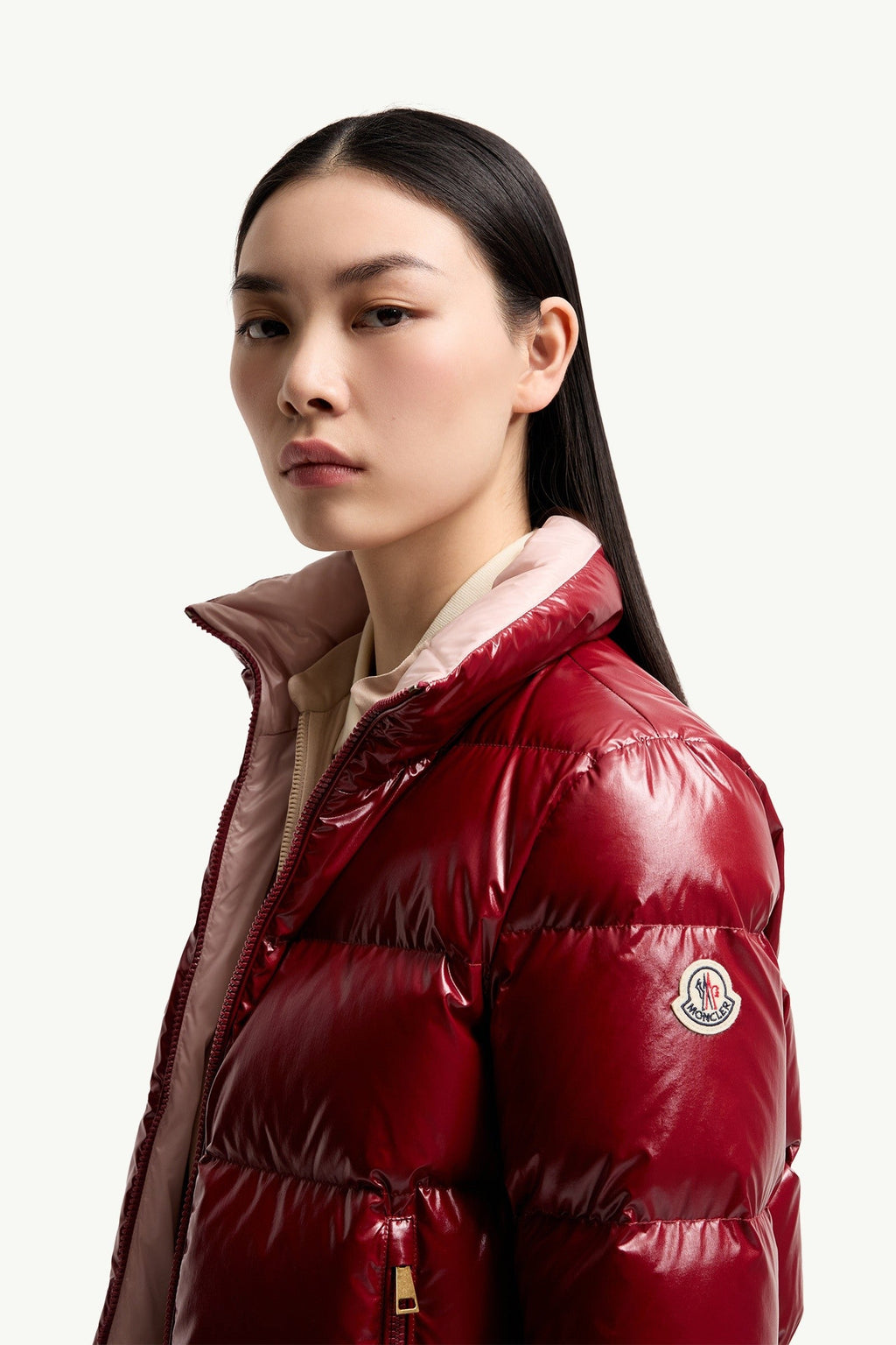 Doudoune courte en nylon Niveole - Rouge rubis