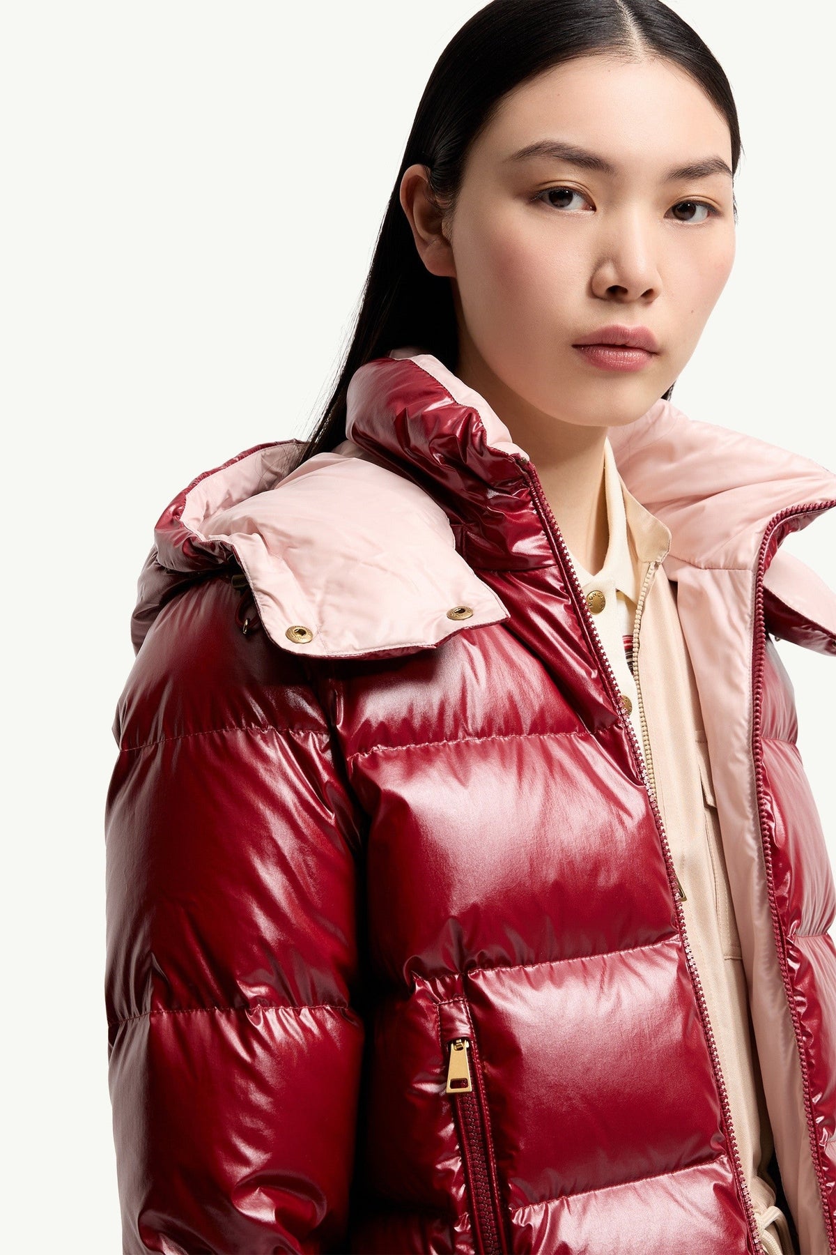 Doudoune courte en nylon Niveole - Rouge rubis