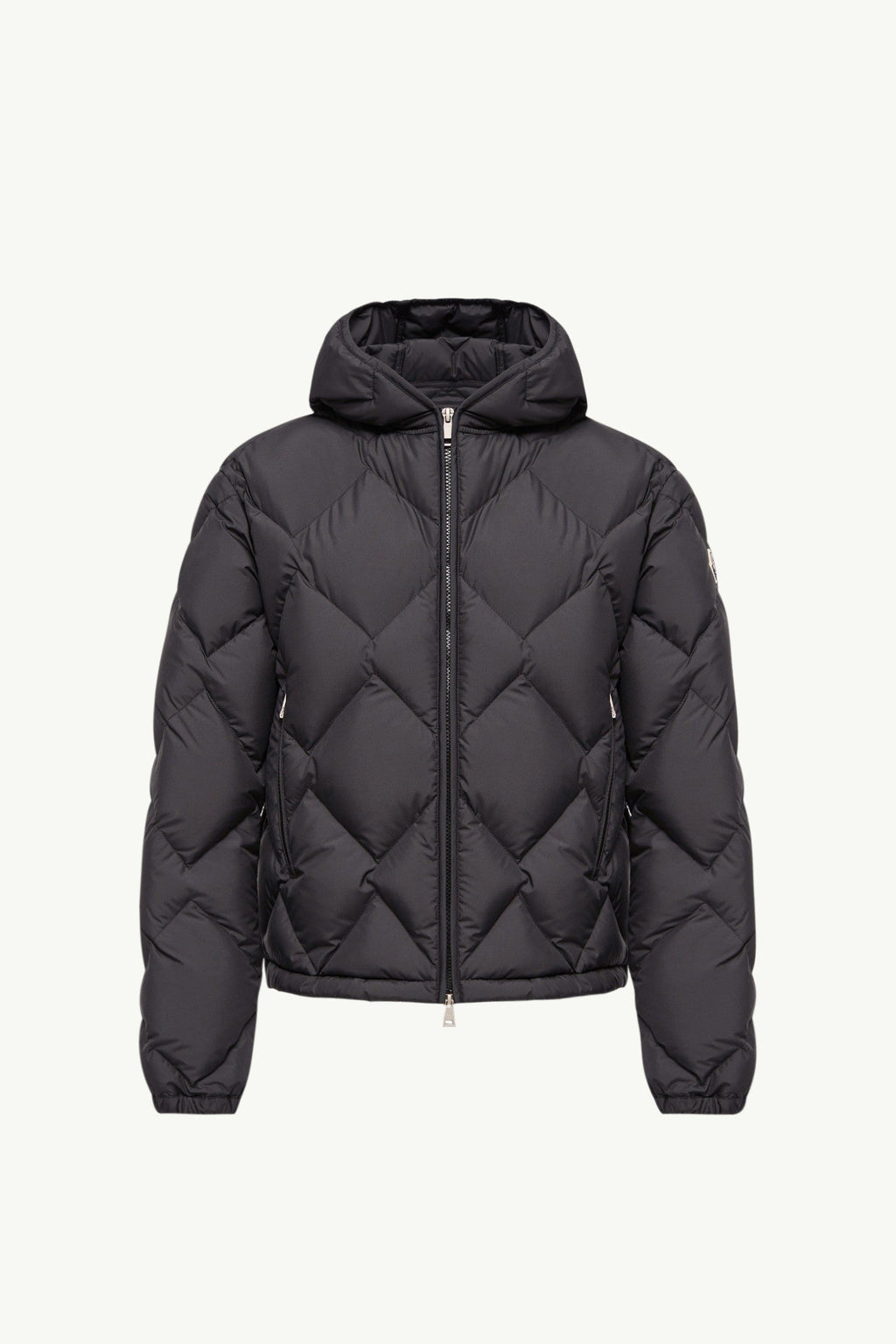 Doudoune courte à capuche et matelassage triangulaire Arvouinne - Noir