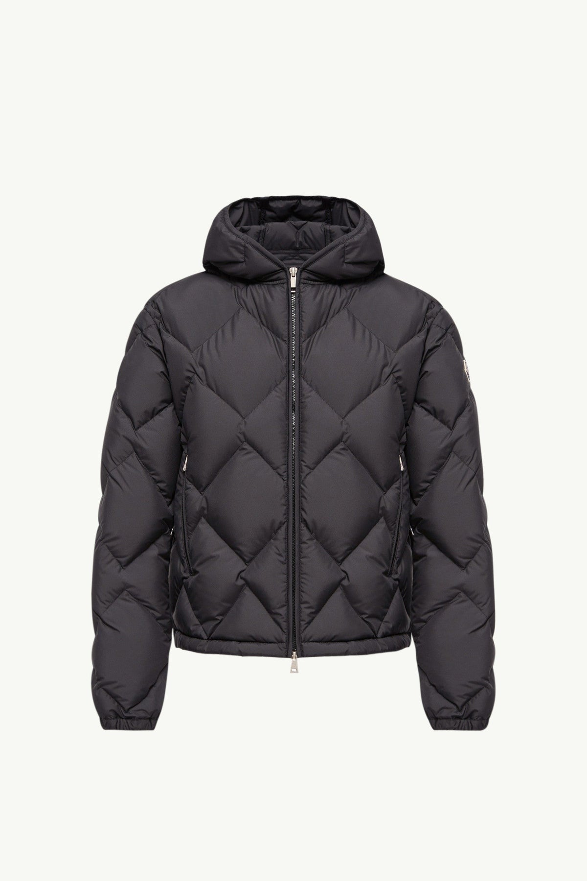Doudoune courte à capuche et matelassage triangulaire Arvouinne - Noir