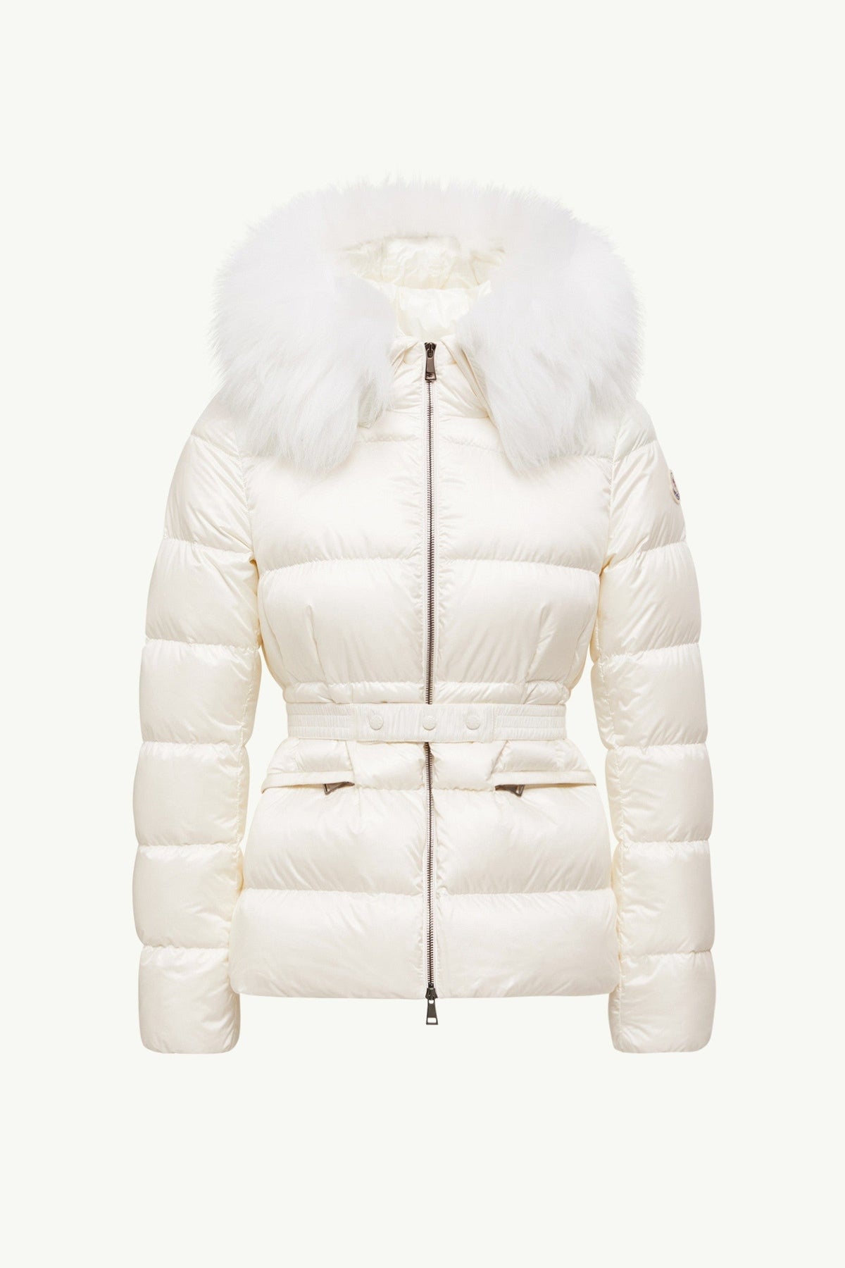 Doudoune courte à capuche bordée de shearling Boed - Blanc