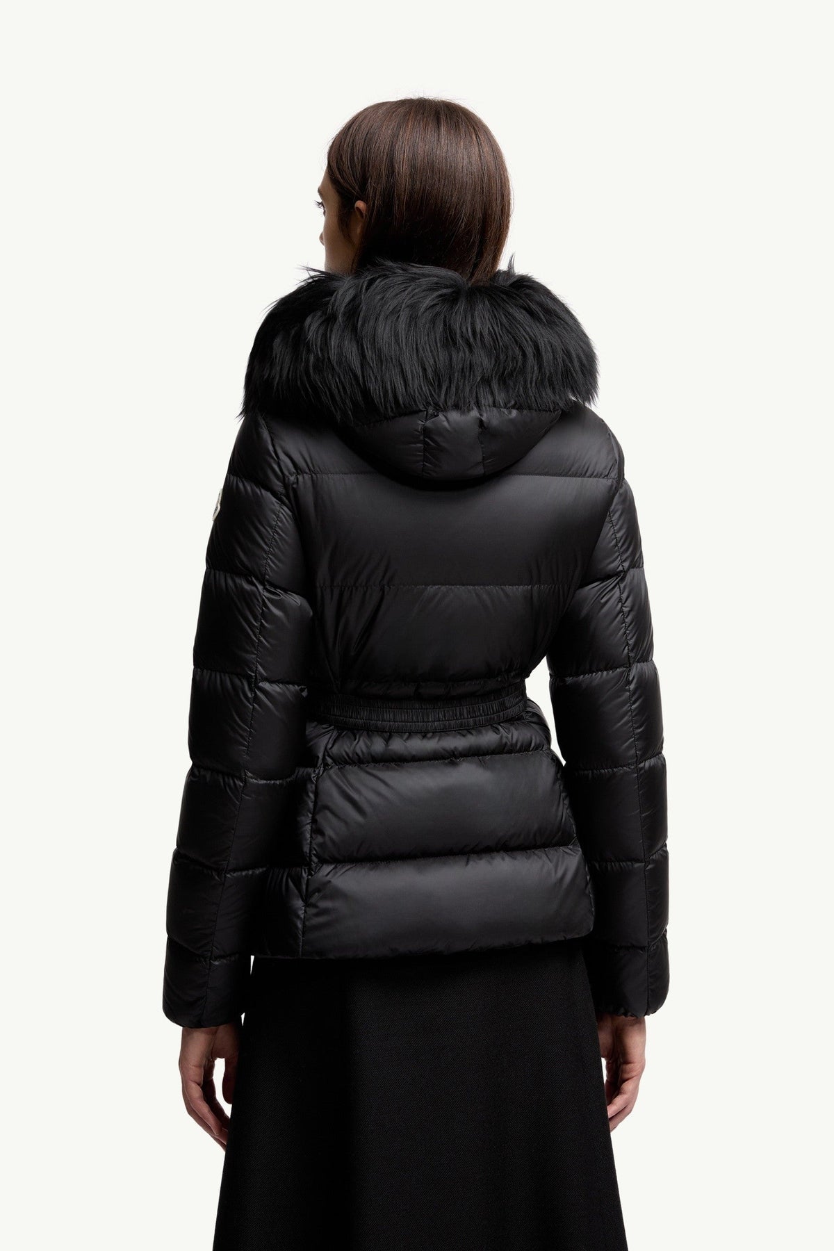 Doudoune courte à capuche bordée de shearling Boed - Noir