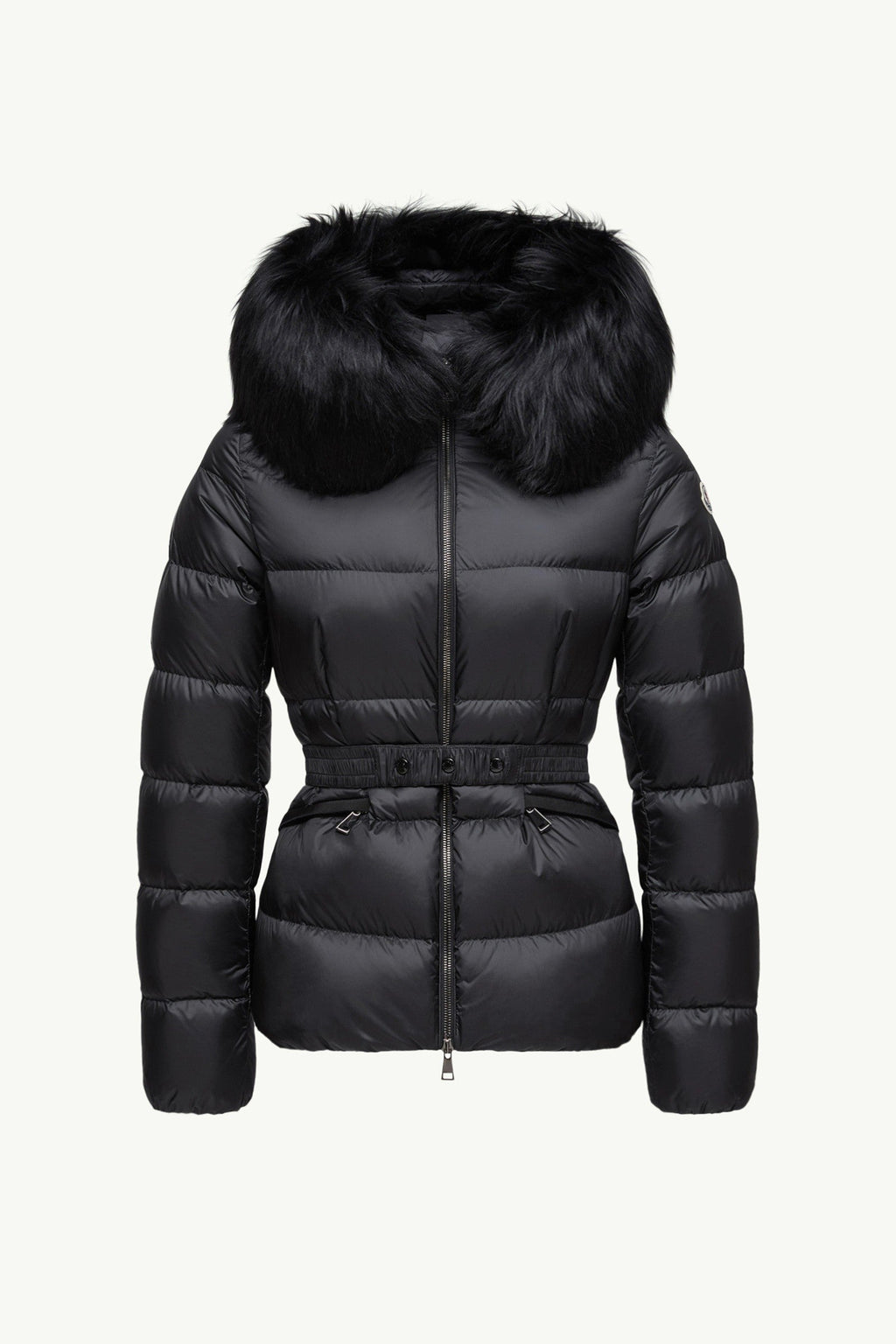 Doudoune courte à capuche bordée de shearling Boed - Noir