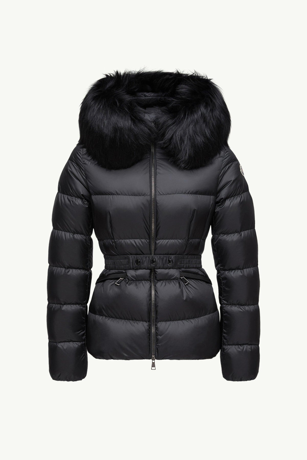 Doudoune courte à capuche bordée de shearling Boed - Noir