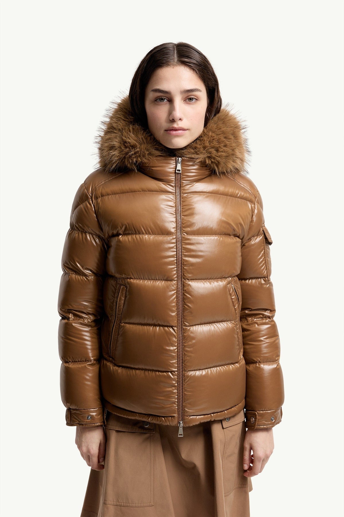 Doudoune courte Hypolais à capuche - Marron