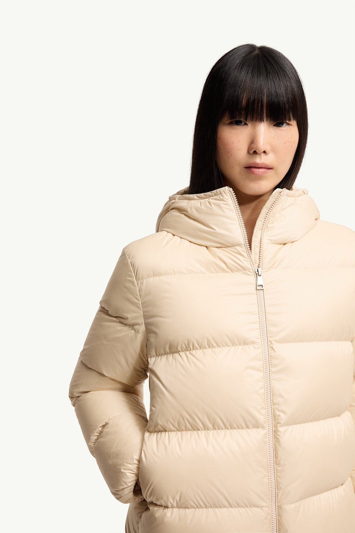 Doudoune courte à capuche Feligule - Beige Clair