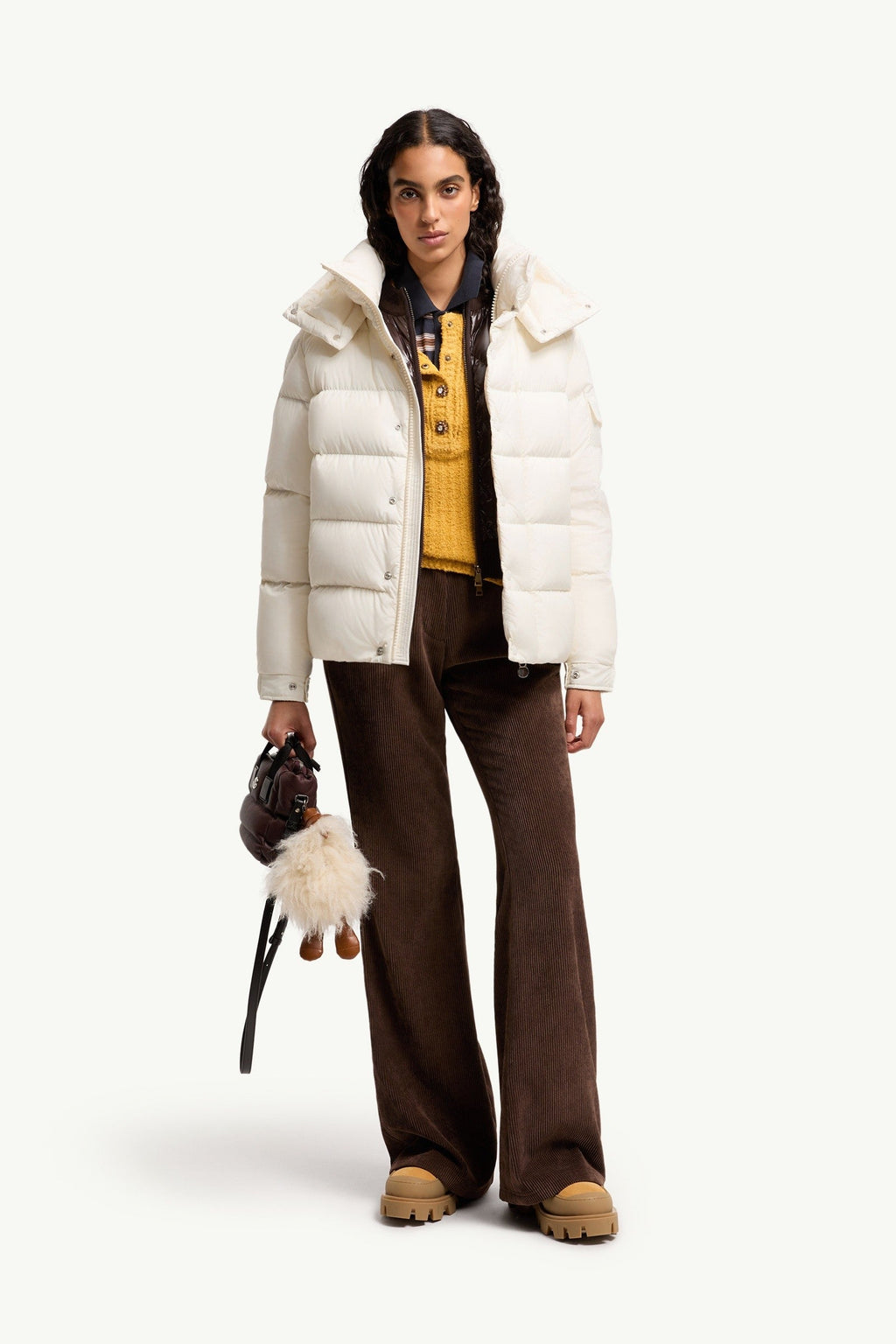 Doudoune courte à capuche Moncler Maya 70 - Blanc