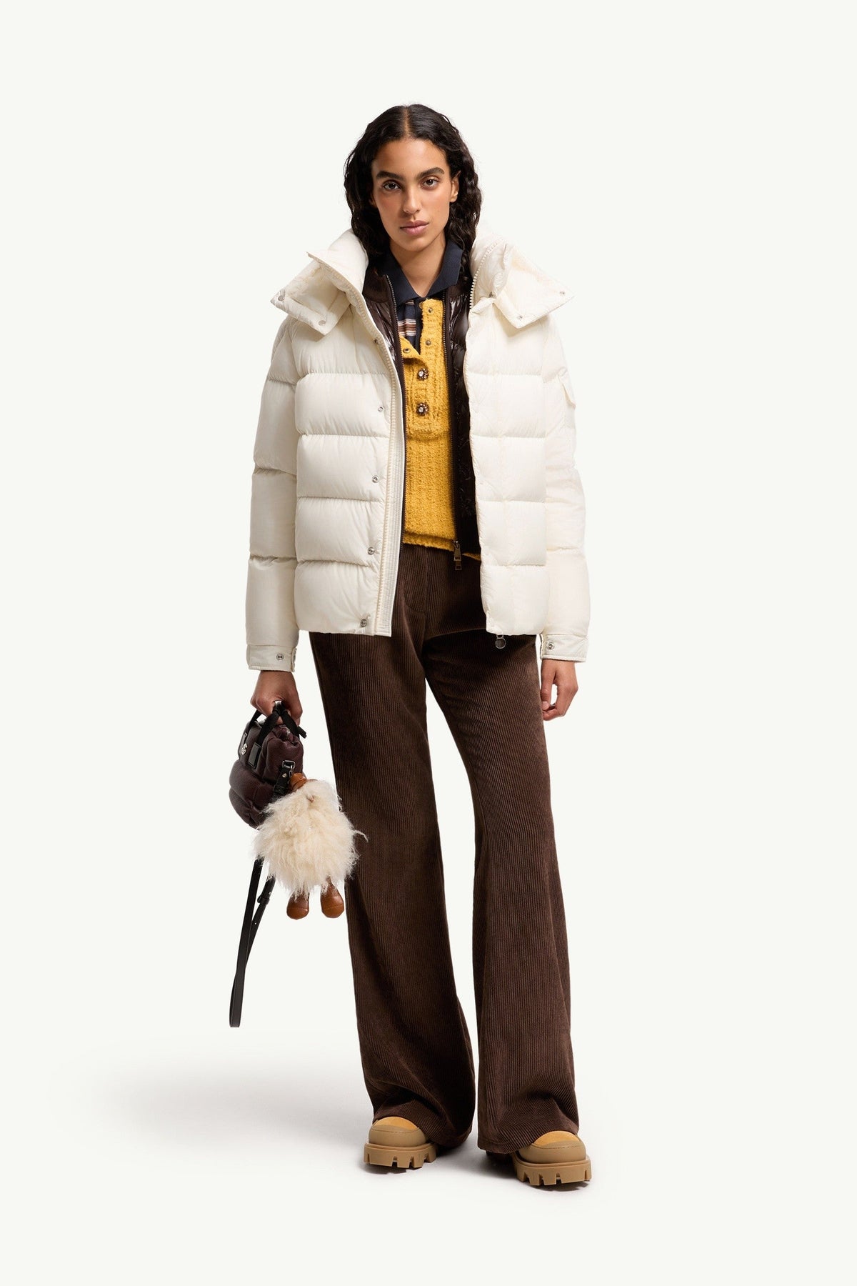 Doudoune courte à capuche Moncler Maya 70 - Blanc
