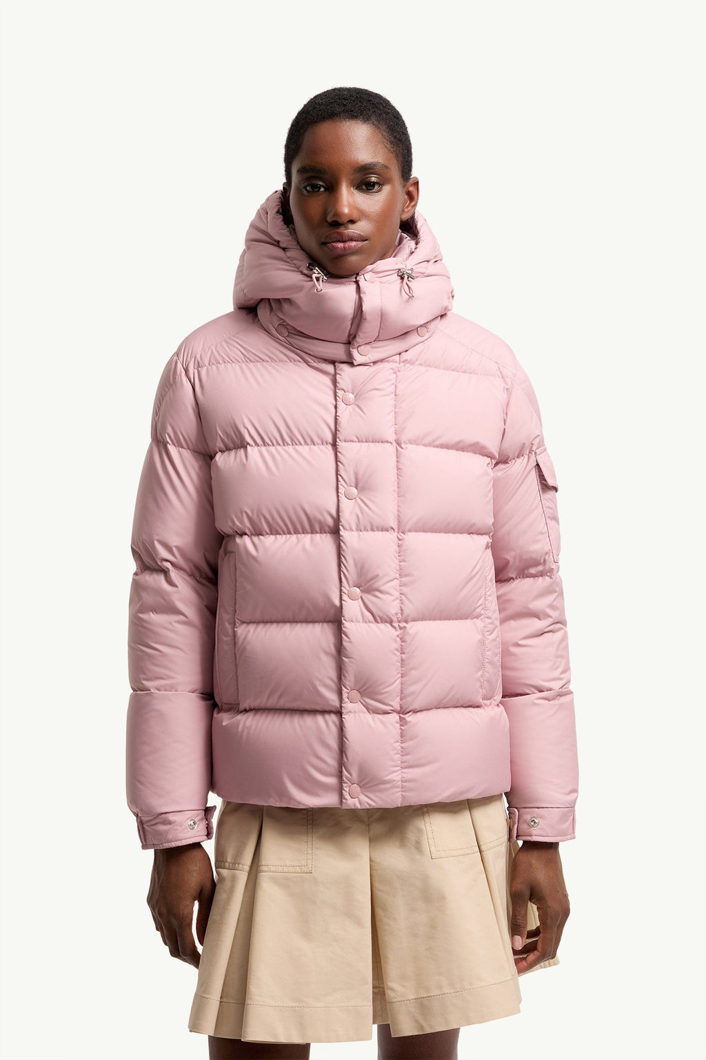 Doudoune courte à capuche Moncler Maya 70 - Rose