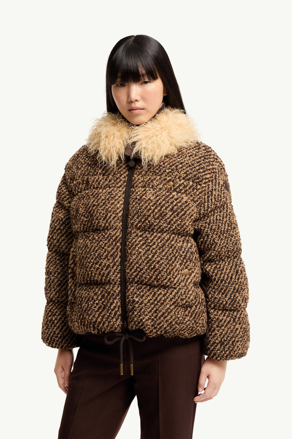 Doudoune courte Dynamique en bouclé - Marron